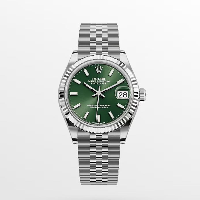 Rolex Silver watch with a green dial | Luxe Rolex  Watches big discount Shop online