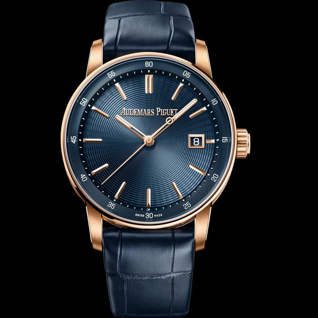 Luxury watch with blue strap and rose gold case | Luxe Audemars Piguet  Watches big discount Shop online