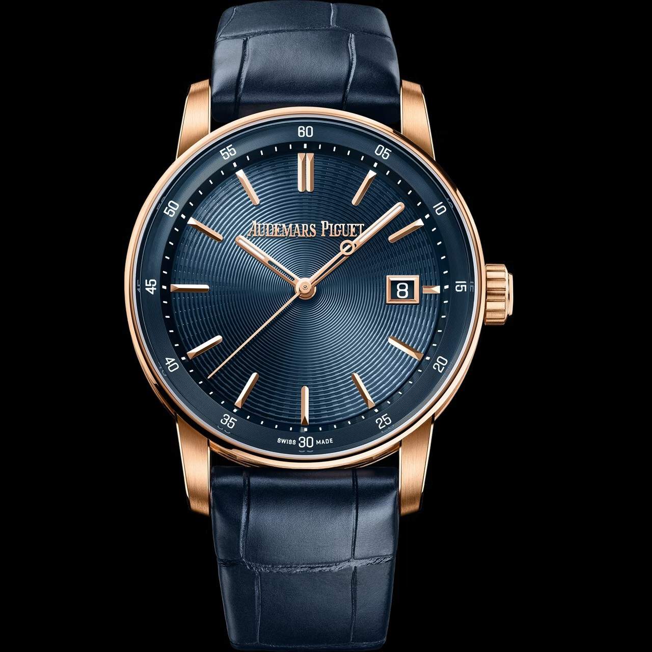 Luxury watch with blue strap and rose gold case | Luxe Audemars Piguet  Watches big discount Shop online