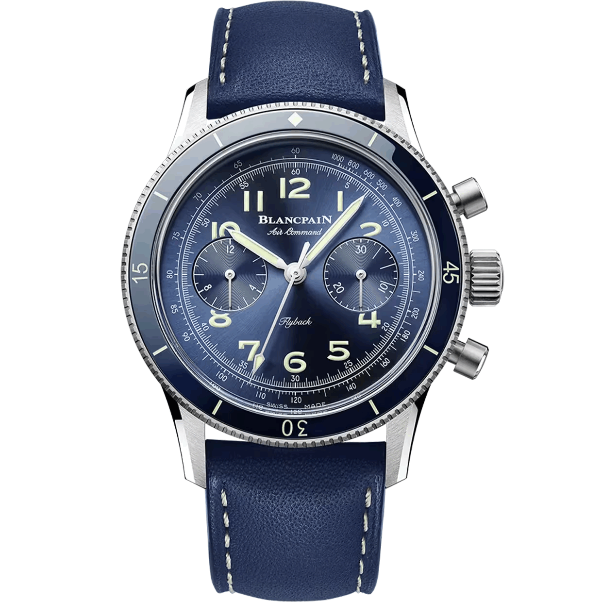Blancpain watch with blue strap | Luxe Blancpain Watches big discount Shop online