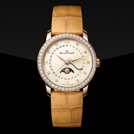 2026 Blancpain price online Luxury watch with beige strap and detailed face | Luxe Blancpain Watches price big discount Shop online