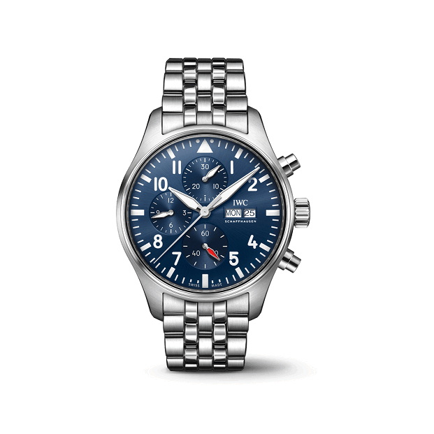 Silver watch with a blue face | Luxe IWC Watches big discount Shop online