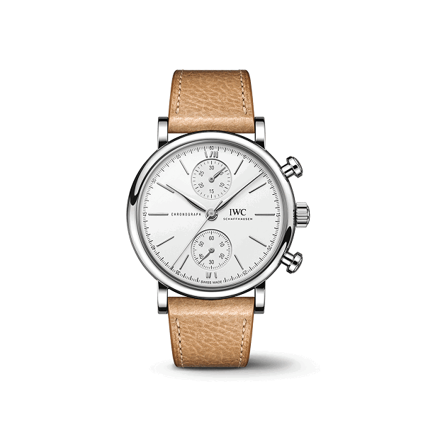 Wristwatch with brown leather strap and silver case | Luxe Watches Shop online
