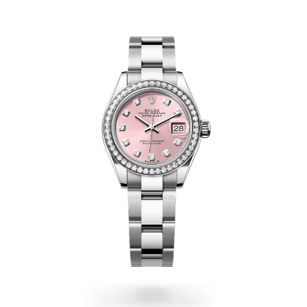 Rolex Lady datejust price Silver watch with a pink face | Luxe Rolex Lady Datejust Watches price big discount Shop online